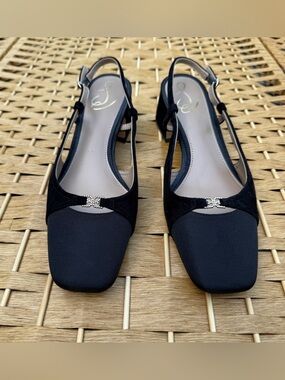Sam Edelman Tarra 2 Black Suede Slingback Heels Women’s 7.5